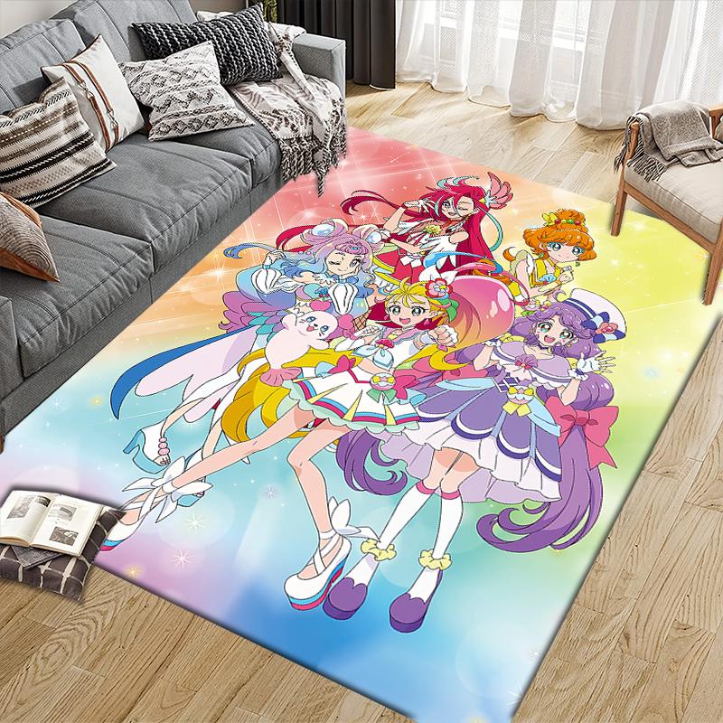 Pretty Cure Main Characters Area Rug, Pretty Cure Fan Soft Carpet, Perfect Gift.chl