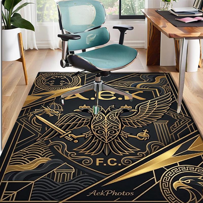 AEK Athens FC Pattern Rug, Indoor/Outdoor Mat, for Picnic, Gameroom, Bedroom, Office, Living Room, Home Decor Carpet, Birthday Gift