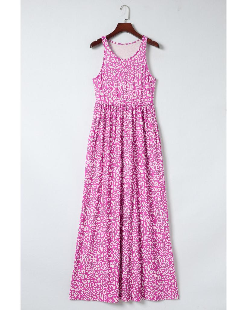 Azura Exchange Платье макси без рукавов с леопардовым принтом