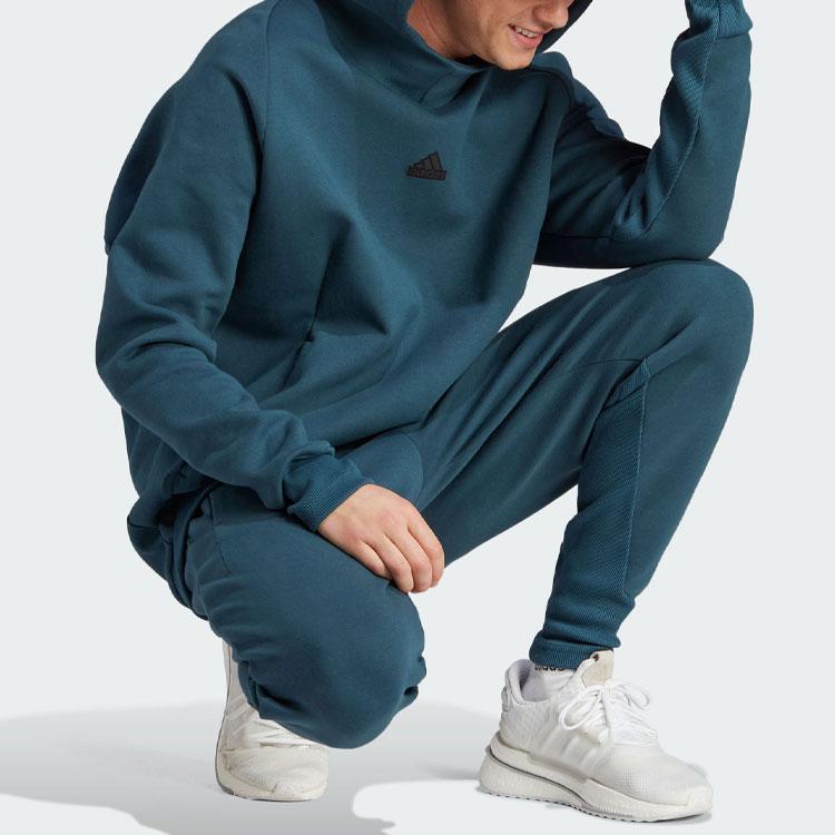Adidas New Z.N.E. Premium Hoodie Solid Logo Quick-Dry Sports Casual Loose Hooded Sweatshirt Men Hoodies Arctic-Blue IN5114