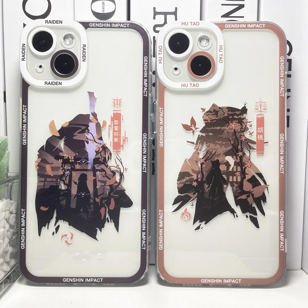 Чехол для телефона Genshin Impact для iPhone 16 15 14 13 12 11 Pro Max Mini XS X XR SE 7 8 Plus Ху Тао Чжун Ли Райдэн Эйген Сяо Funda