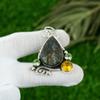 Natural Labradorite Rough Gemstone Pendant 925 Sterling Silver Jewelry For Girls