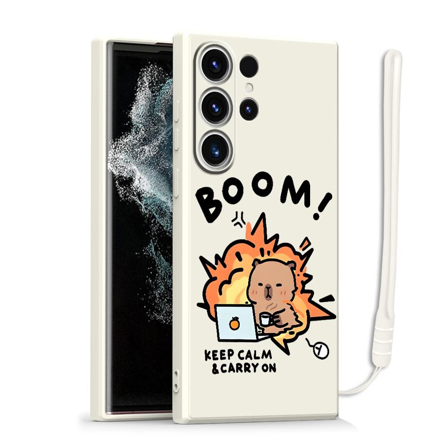 Phone Cover Case for Samsung Galaxy S26 S20 FE Note 20 10 Ultra S25 Edge S24 Ultra S21 Plus S23 S22 Cute Cartoon Capybara
