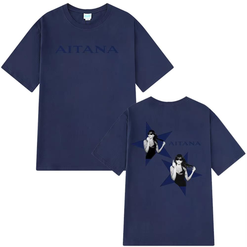 Singer Aitana Cuarto Azul World Tour 2026 Merch Tees Unisex Women Vintage T Shirts Summer pure Cotton Aesthetic Trend Tshirts