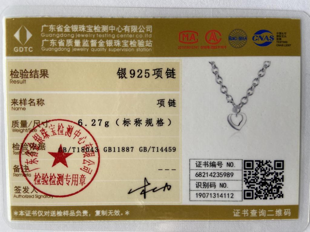 925 Sterling Silver Charm Heart Pendant Necklace Wedding Jewelry