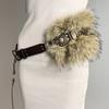 Rhinestone Furry Waistband Y2K Plush Waist Belt Fashion Leather Fur Belt  Daily