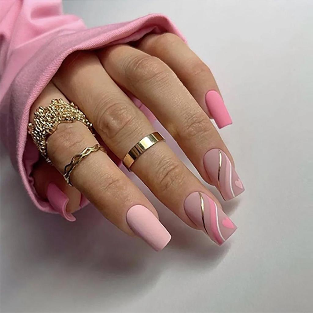 Съемные наклейки для нейл-арта в европейском и американском стиле - Простые, носибельные накладные ногти