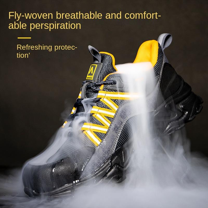Обувь для страхования труда. Дышащая и нескользящая мужская защитная обувь. Обувь для страхования труда, устойчивая к ударам и проколам.