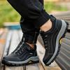 Men's Steel-Toed Safety Shoes With Anti-Crush, Anti-Puncture And Anti-Slip Soles, Fashionable Button Industrial Work Shoes