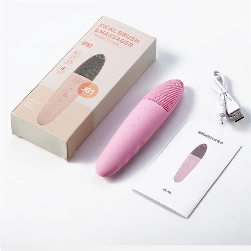 Waterproof Ultrasonic Silicone Facial Cleansing Brush & Massager