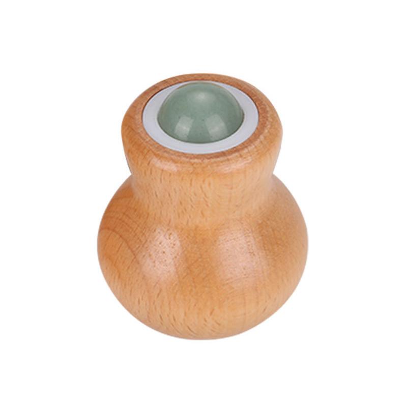 Jade Massage Roller Ball Natural Stone Massager Wooden Scraping Stick Neck Face Wrinkle Removing Lifting Tightening Health Care