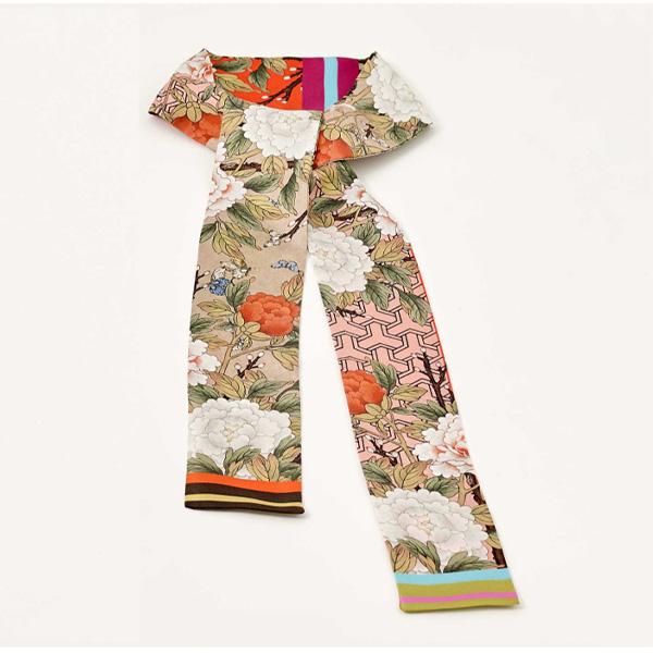 Шелковый шарф Twilly с мотивом «Богатство и честь» — 100% премиум-шелк