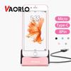 VAORLO Док-станция для iPhone X 8 7 6, зарядная база, USB-кабель, подставка для синхронизации, зарядное устройство, база для Xiaomi Android Type C, подставка для Samsung, держатель