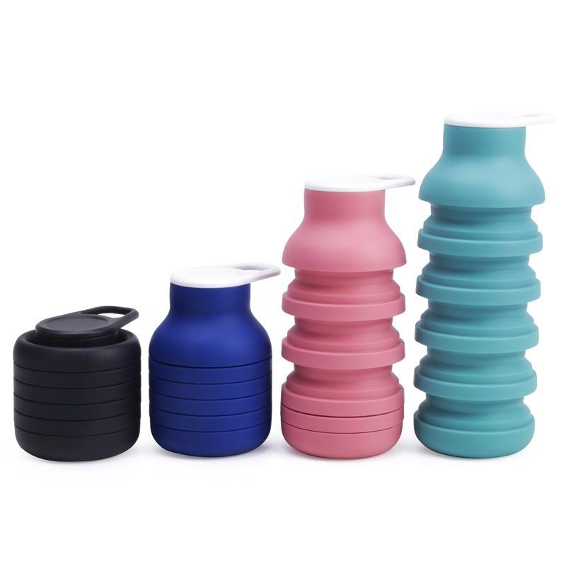 Silicone folding cup outdoor travel water bottle portable and handy cup cycling water cup