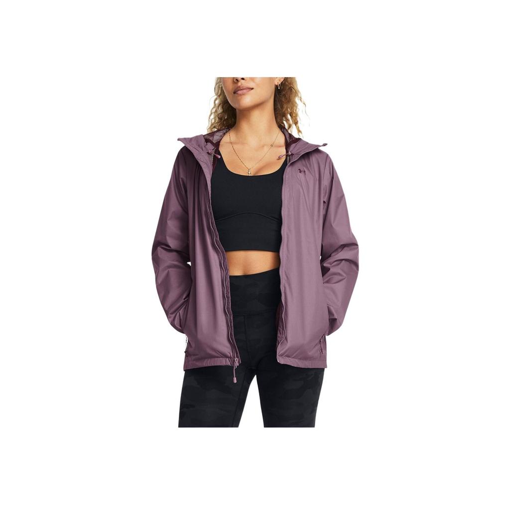 Under Armour Storm Front Logo Waterproof Zip-Up Hooded Jacket Women Jackets Purple 1321443-500