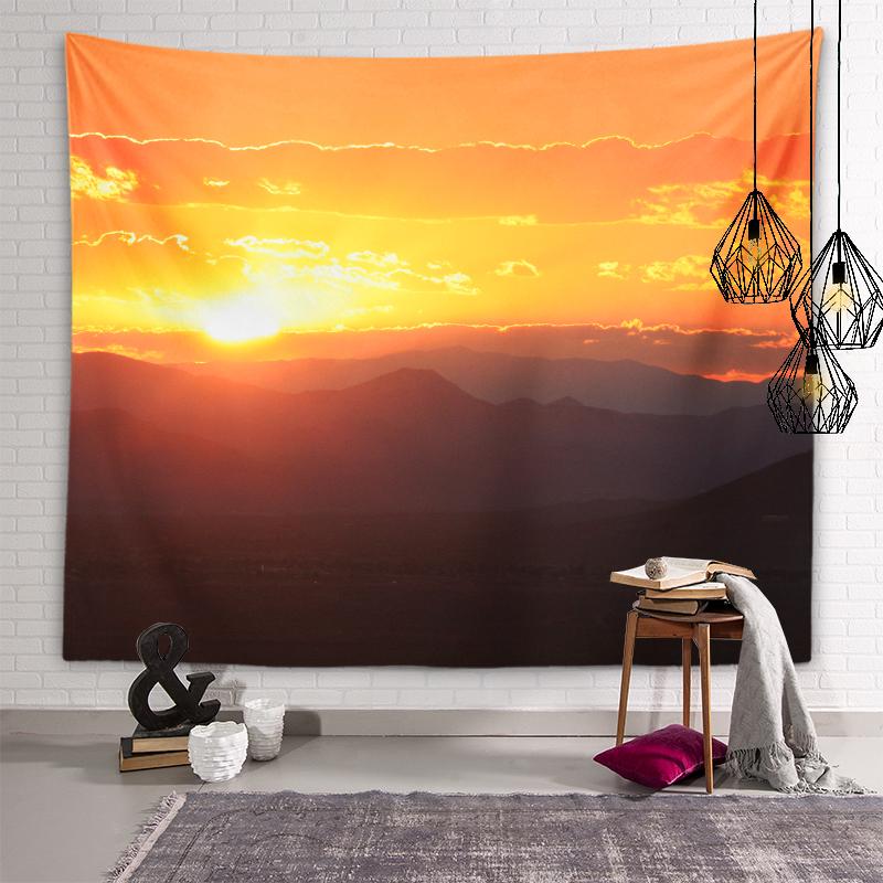 Приморский закат, пейзаж с закатом, гобелен, солнечный лес, украшение стены, гобелен для гостиной, эстетика комнаты, украшение для дома