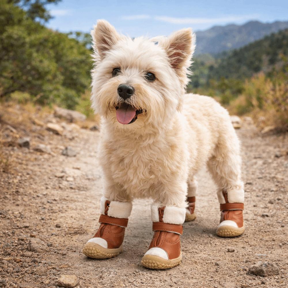 4 шт./компл. Водонепроницаемая зимняя обувь для собак Утепленные регулируемые собачьи сноубутсы Износостойкая защита лап Осень Зима
