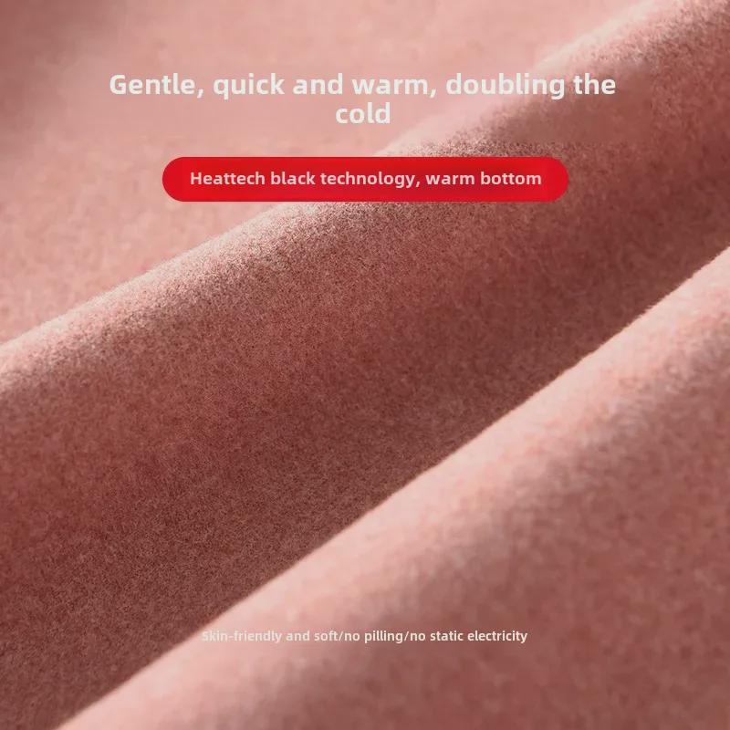 Женская немецкая бархатная терморубашка с длинным рукавом и зауженным кроем — бесшовная, с круглым вырезом, с утолщенным бархатом для осени и зимы