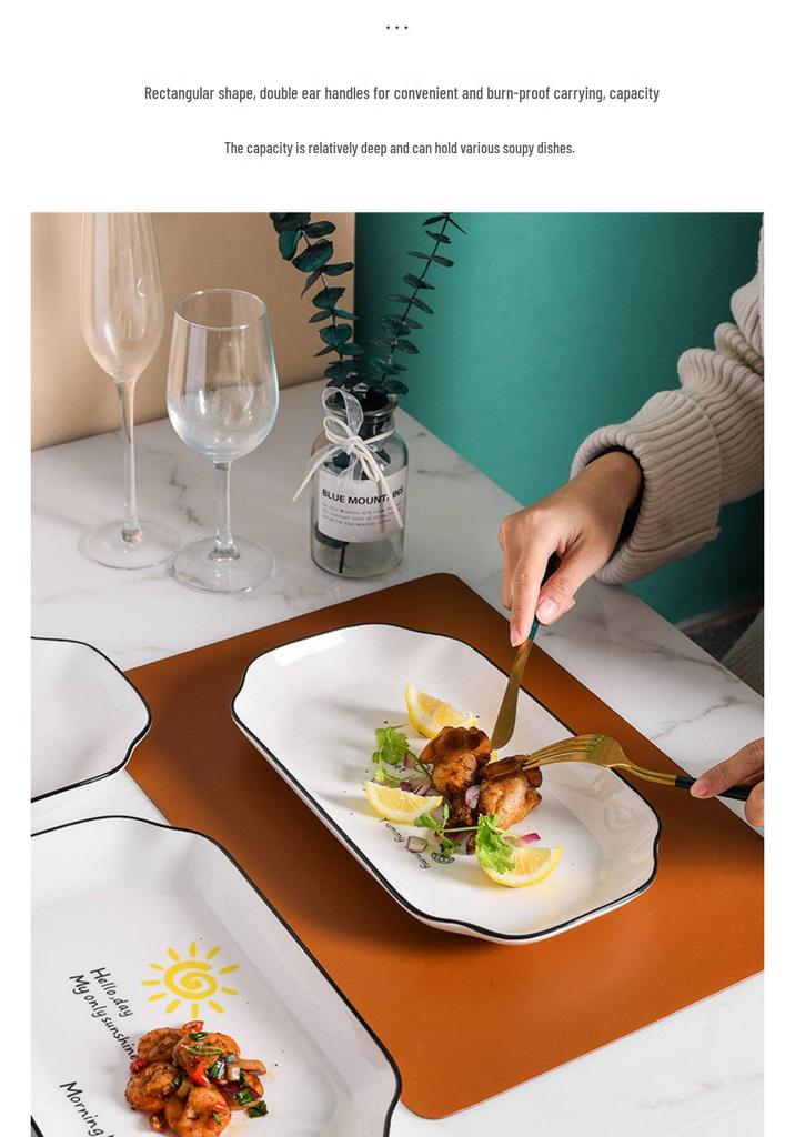 Creative Ceramic Fish Plate for Home - Perfect for Steamed Fish, Dumplings, & Vegetables