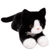 Черно-белая плюшевая игрушка-кошка, черно-белый полосатый кот, реалистичное пушистое тело кошки, реалистичный, милый, мягкий, для объятий, День рождения, 47 см, Дизайн, Подушка,