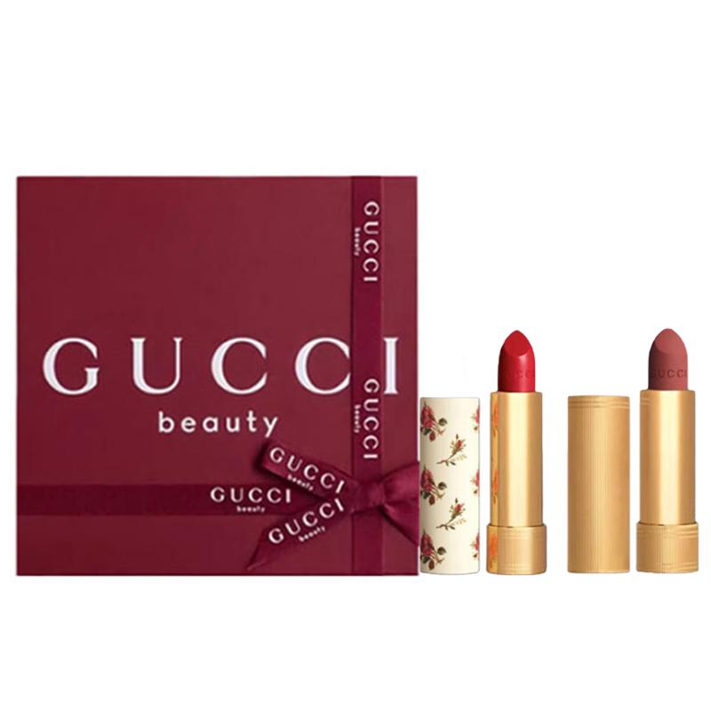 Gucci Матовая Помада И Полупрозрачная Помада Набор Для Макияжа Легко Растушевывается Тон Кожи