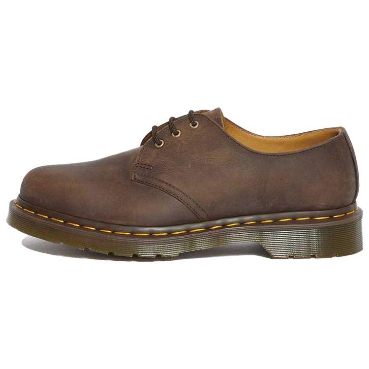 Dr. Martens 1461 Crazy Horse Leather Flat Low-Top Casual Shoes Unisex Sneaker Brown Yellow 11838201
