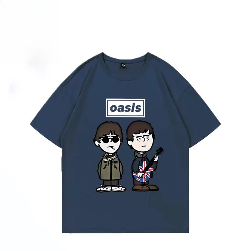 Британская Рок-группа O-Oasis Live 25 Панк Футболка Мужская Женская Мультяшная Винтажная Хип-Хоп Уличная Одежда Летняя Хлопковая Футболка с Коротким Рукавом