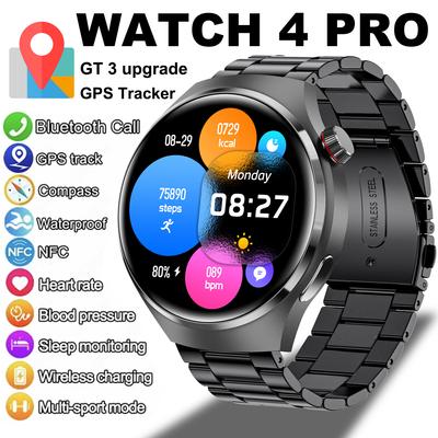 2025 Новые умные часы WATCH 4 Pro Health для мужчин, экран 360*360 AMOLED, NFC, GPS-трекер, компас, BT, датчик кислорода в крови, IP68, спортивные умные часы