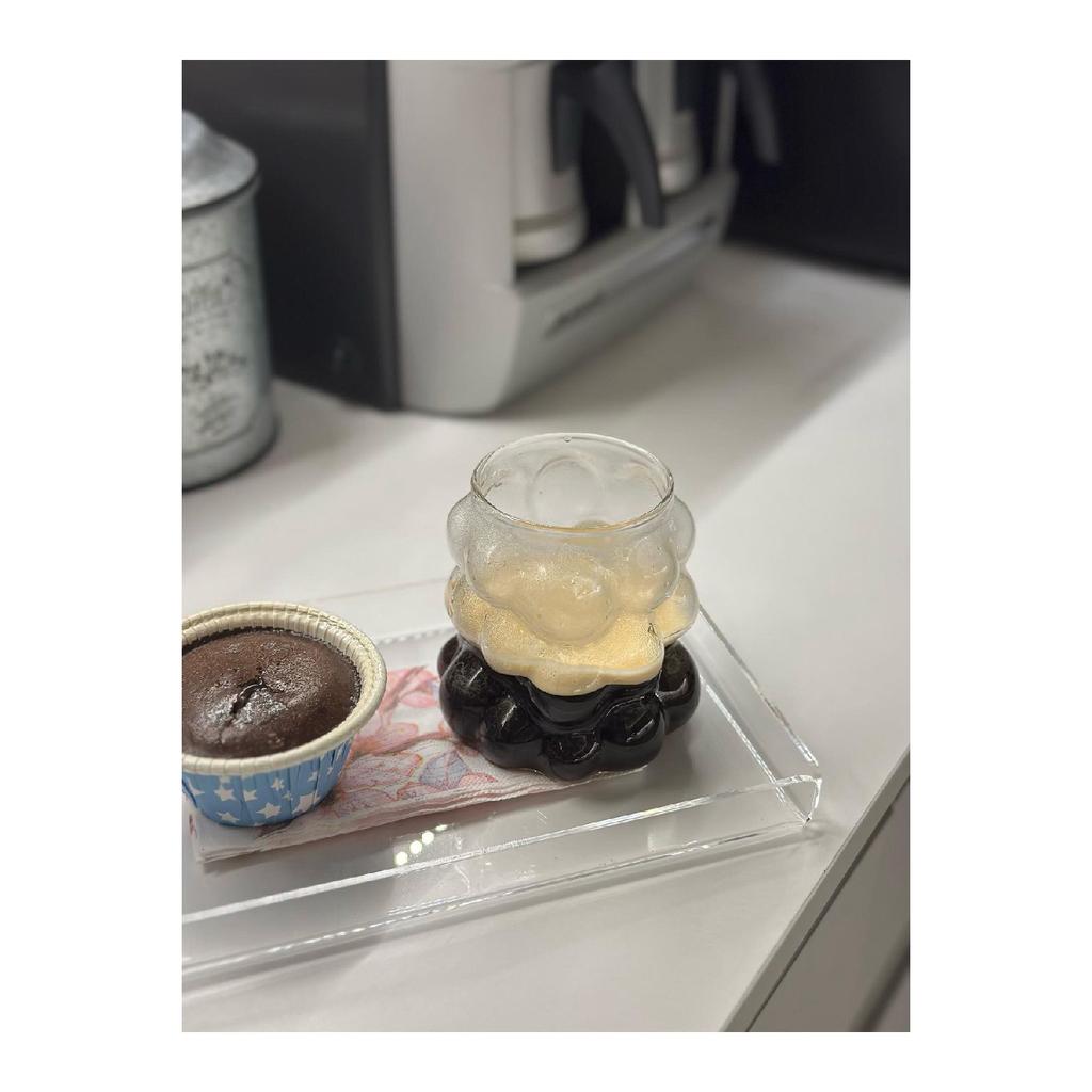 2 Pieces Bead Shape Heat Resistant Borosilicate Cup | Coffee And Presentation Cup | Borosilicate Glass