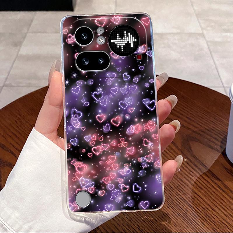 Чехол для Nothing Phone 4a Pro Прозрачный Роскошный Милый Кролик с Сердечком Смешной Мягкий Силиконовый Задняя Крышка из ТПУ для Nothing Phone4A Pro