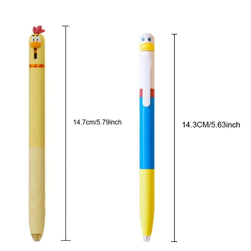 4 шт. гелевая ручка «Утка и цыпленок» Креативная вращающаяся гелевая ручка «Утка» Нажимная гелевая ручка «Цыпленок» 0,5 мм Черная ручка для письма Канцелярские товары Маленький подарок