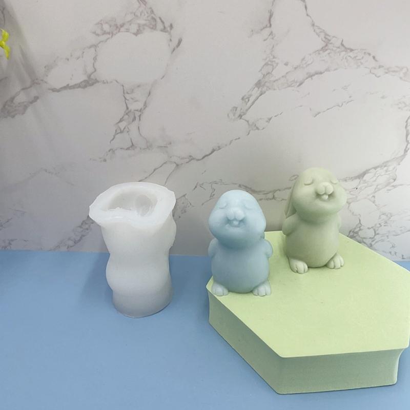 Rabbit Shape Candle Molds Animal Resin Molds for Making Candle Soap Chocolate Cake Fondant Decorations Baking DIY Craft