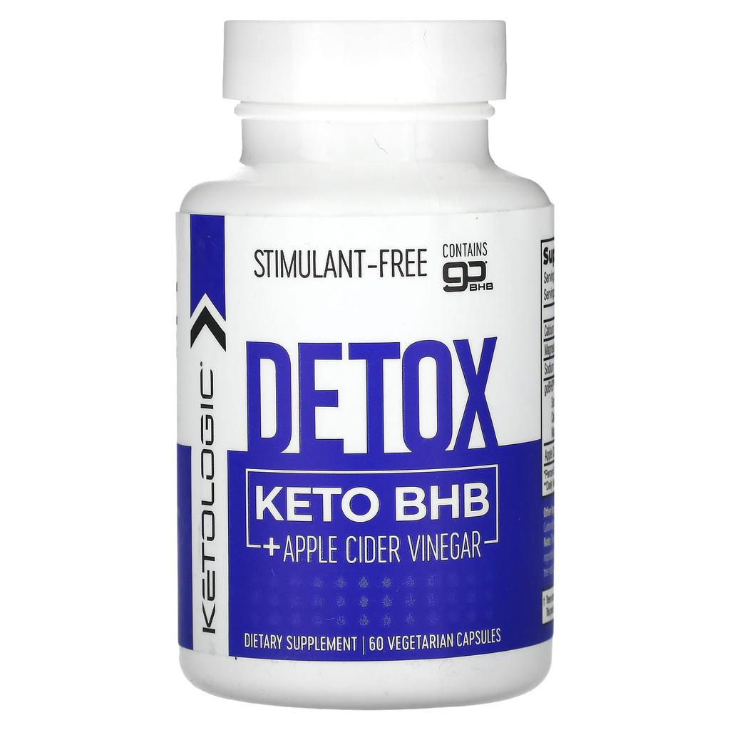 KetoLogic Detox Keto BHB + Apple Cider Vinegar, 60 Veggie Capsules