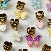 20Pcs Braid Hair Accessories, Alloy Braided Hair Clips with Butterfly Heart Flower Pendants, Spiral Design Hair Buckles