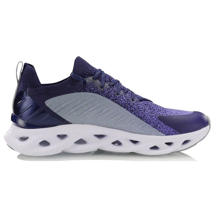 Li Ning Arc Удобная амортизация Нескользящие Износостойкие Дышащие Легкие Кроссовки для бега с низким верхом Унисекс Фиолетовый Белый ARHP073-9