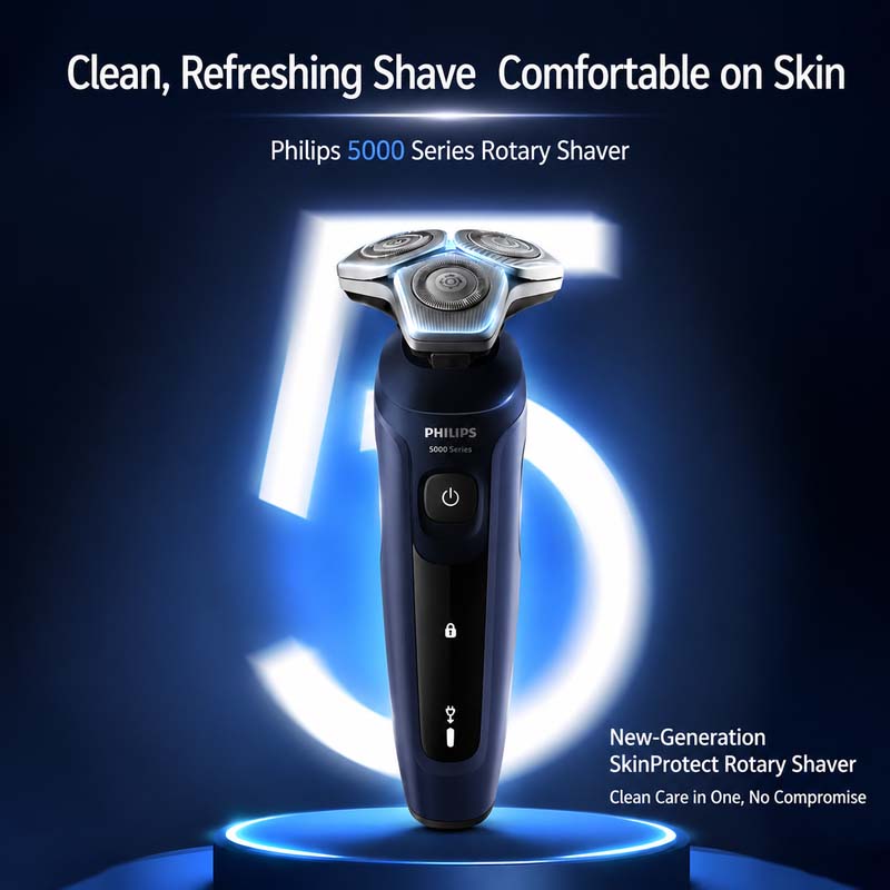 Philips S5388 Series 5 Rotating Shaver – USB-A Charging 40-Minute Runtime Wet Dry with Trimmer