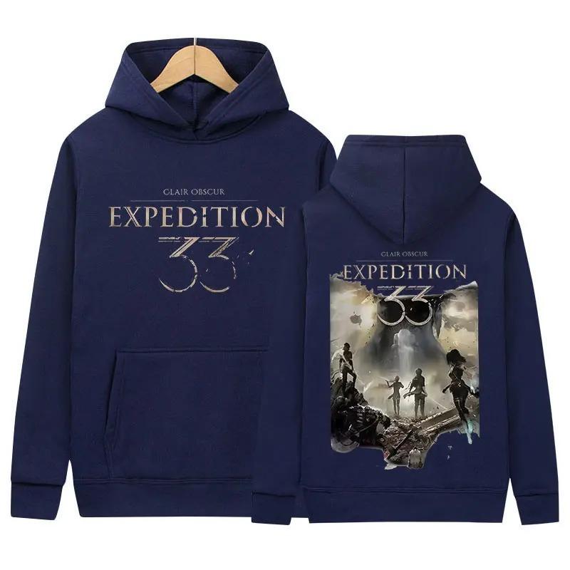 Худи с принтом Claire Obscur Expedition 33 для мужчин и женщин Высококачественное Ретро и Модное Худи с Длинным Рукавом Из 1990-х
