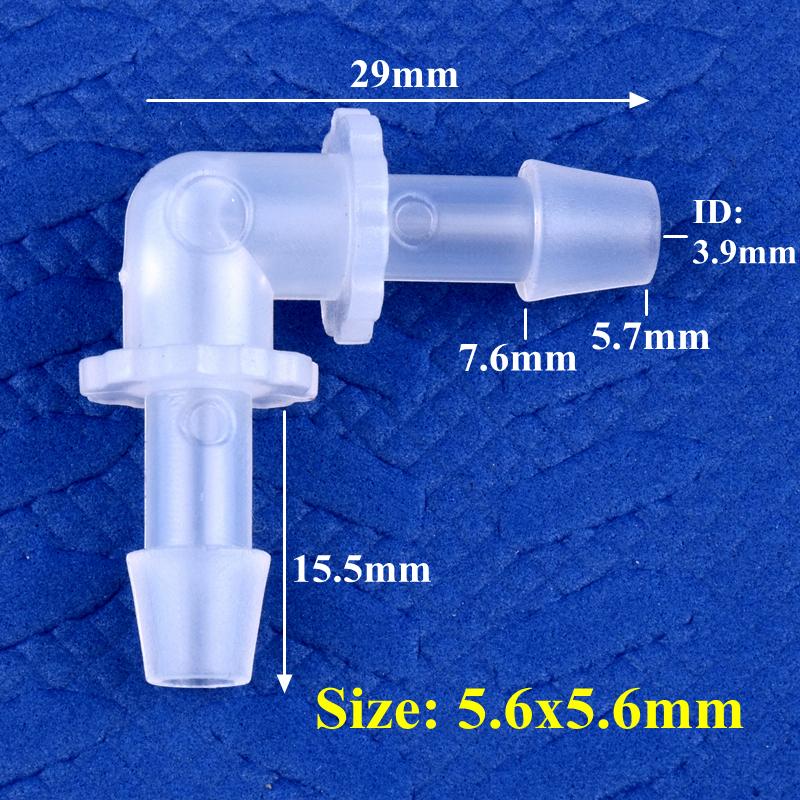 10 шт./лот 1,6~11,1 мм PP угловые соединители для аквариума, аэратора, воздушного насоса, 90-градусное коленчатое соединение, медицинские садовые ирригационные шланговые соединения