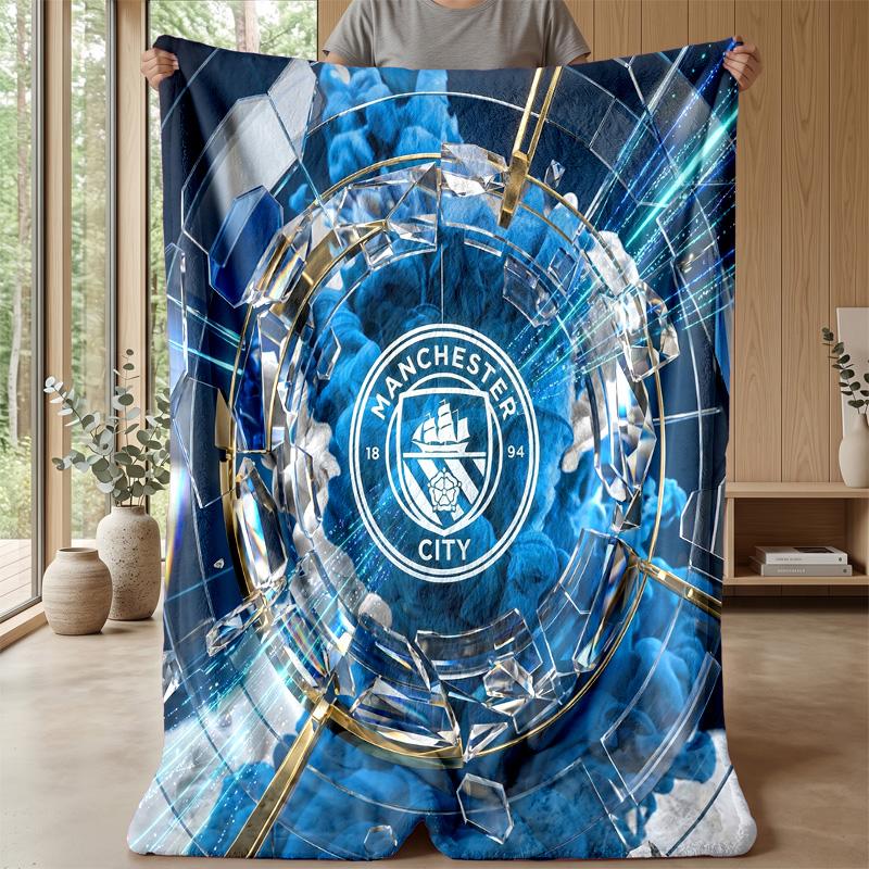 Manchester City Theme blanket Soft Flannel Blanket Plush Throw Blanket Cozy Sofa Bed Blanket for Home Decor