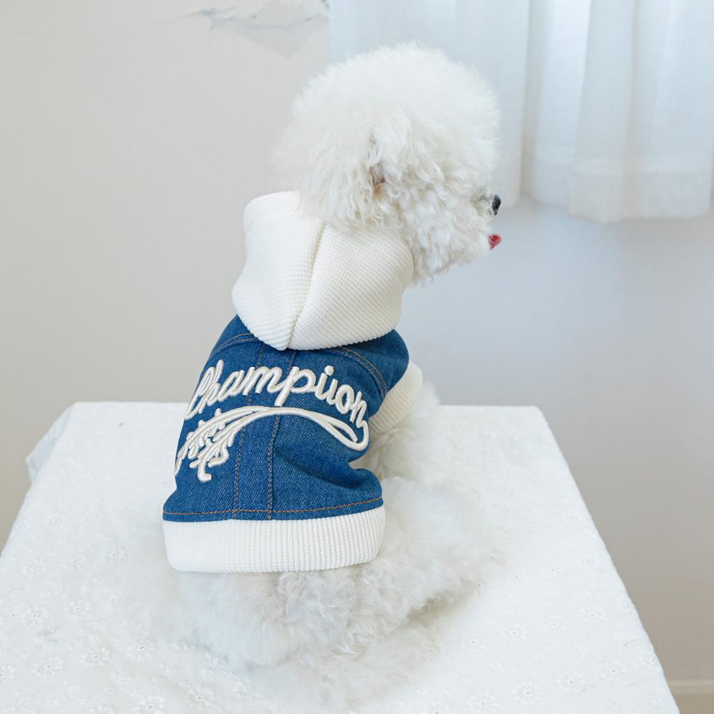Pet Clothes Dog Cat Clothing Clothing Handsome Cute Rock Handsome Denim Collection Directly from the Manufacturer