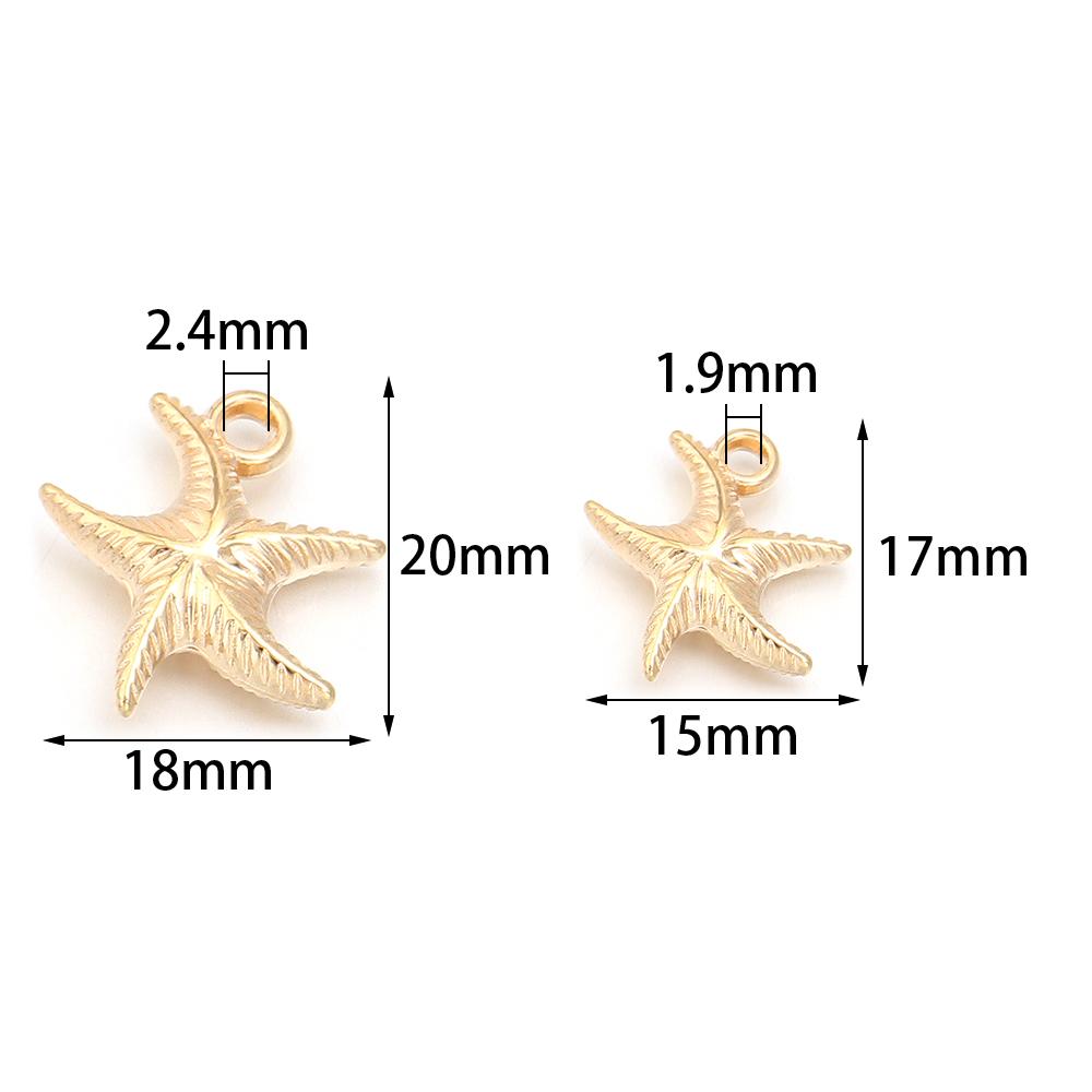 50pcs/lot CCB Starfish Charms Marine Animal Pendants For Jewelry Making DIY Bracelet Necklace Pendant Keychain Accessories