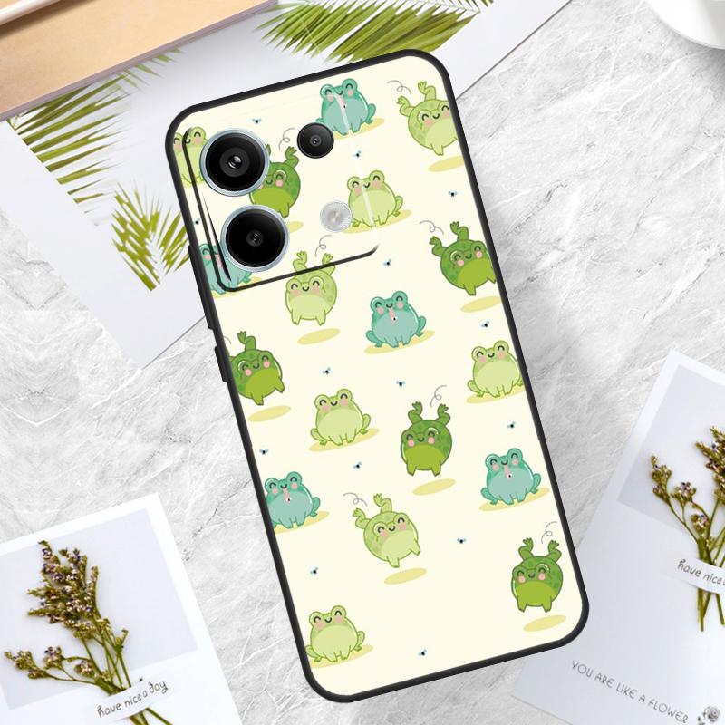 Cute Green Frog Case For Xiaomi Redmi Note 14 13 12 11 10 9 15 Pro Plus Redmi 15 10C 12C 13C 14C 15C Cover