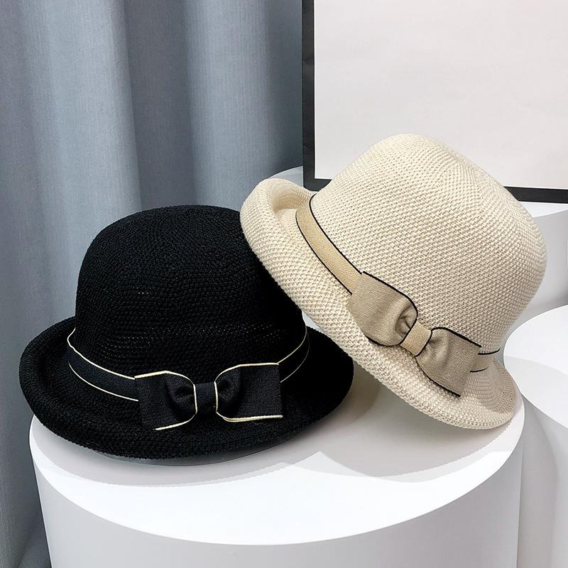 Цилиндр с бантом и загнутыми краями, женская модная рыбацкая шляпа, японская туристическая солнцезащитная шляпа, тонкая стильная дышащая солнцезащитная шляпа