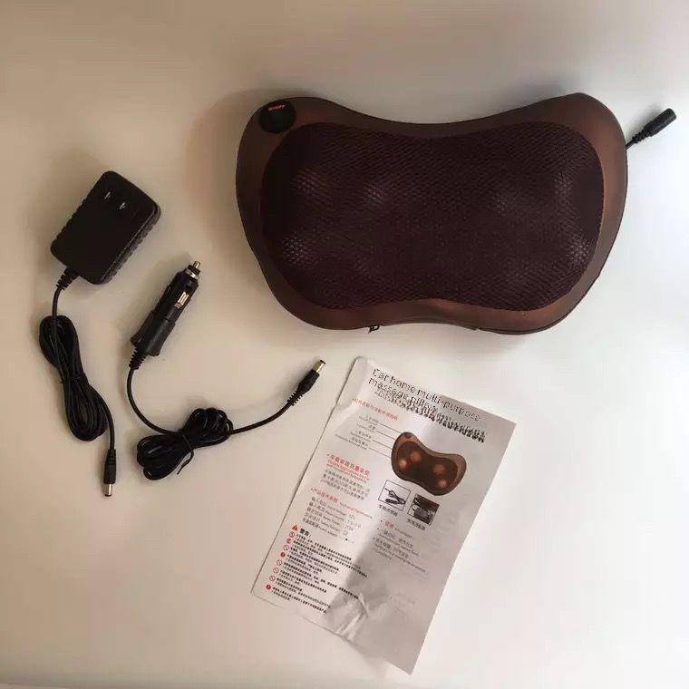 Electric Eight-Head Kneading Neck and Shoulder Massager Pillow for Home and Car