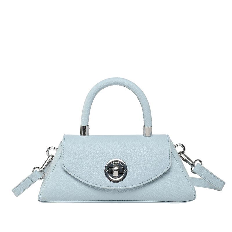 Популярная простая темпераментная высококлассная трапециевидная портативная маленькая квадратная сумка с узором личи, повседневная универсальная сумка-мессенджер в зарубежном стиле