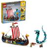 LEGO Creator Viking Ship and Midgard Snake 31132 Строительный набор для мальчиков и девочек 3 в 1 для детей от 9 лет и старше (1,192 шт.)