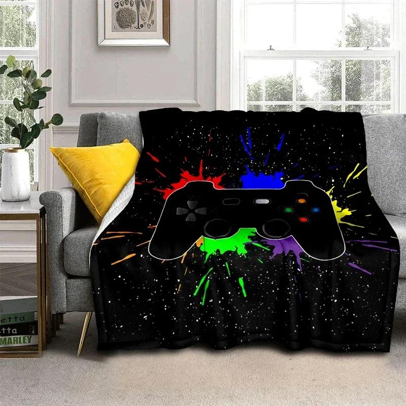 Game Controller Blanket Gamepad Flannel Blanket Super Soft Fleece Game Throw Blankets for Bedroom Couch Sofa Gift For Boy Girl
