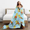 Cozy Blanket Picnic Bart S-Simpson Skateboarding Pattern Throw Blanket Funny  Bedspread For Home Decor