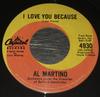 7inch Record AL MARTINO - I Love You Because 4930 CAPITOL 1963 Canada Pop Used