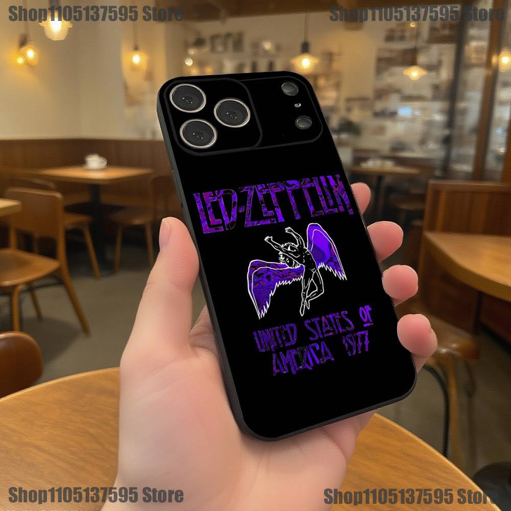 Горячий Чехол для Телефона с Логотипом Группы Led Zeppelin Для iPhone 17,16,15,14,13,12,11,Pro,XS,Max,XR,Plus,E,SE4,Mini Черный Мягкий Чехол